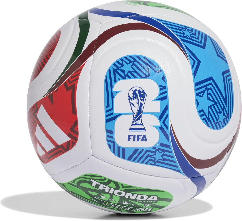 Adidas Unisex-Adult World Cup Soccer Ball, White/Team Royal Blue/Solar Blue/Power Red, 3