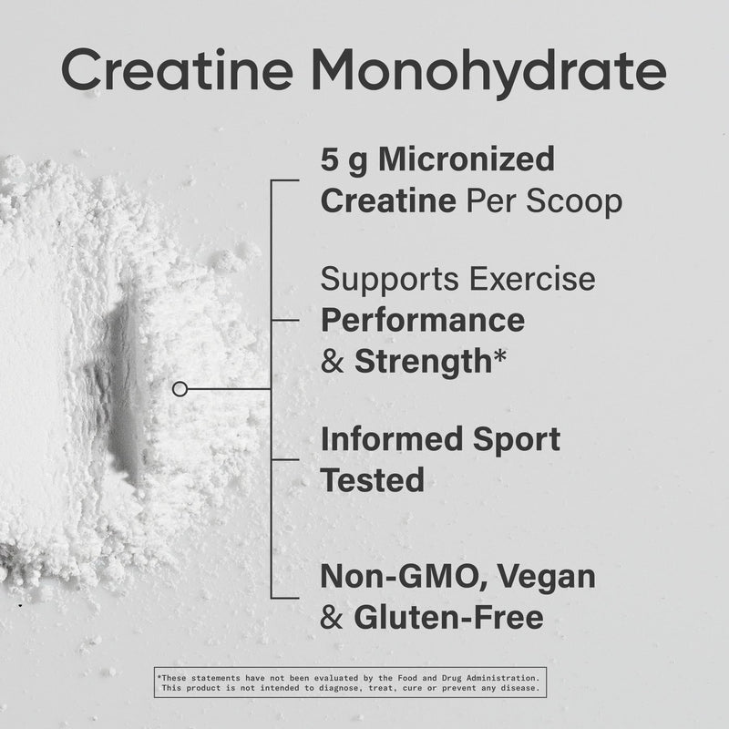 Sports Research Creatine Monohydrate 5g - Polvo para Rendimiento y Recuperación Muscular, 500g