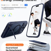 TORRAS Strong Magnetic Seamless Stand for iPhone 17 Pro Max Case Deep Blue