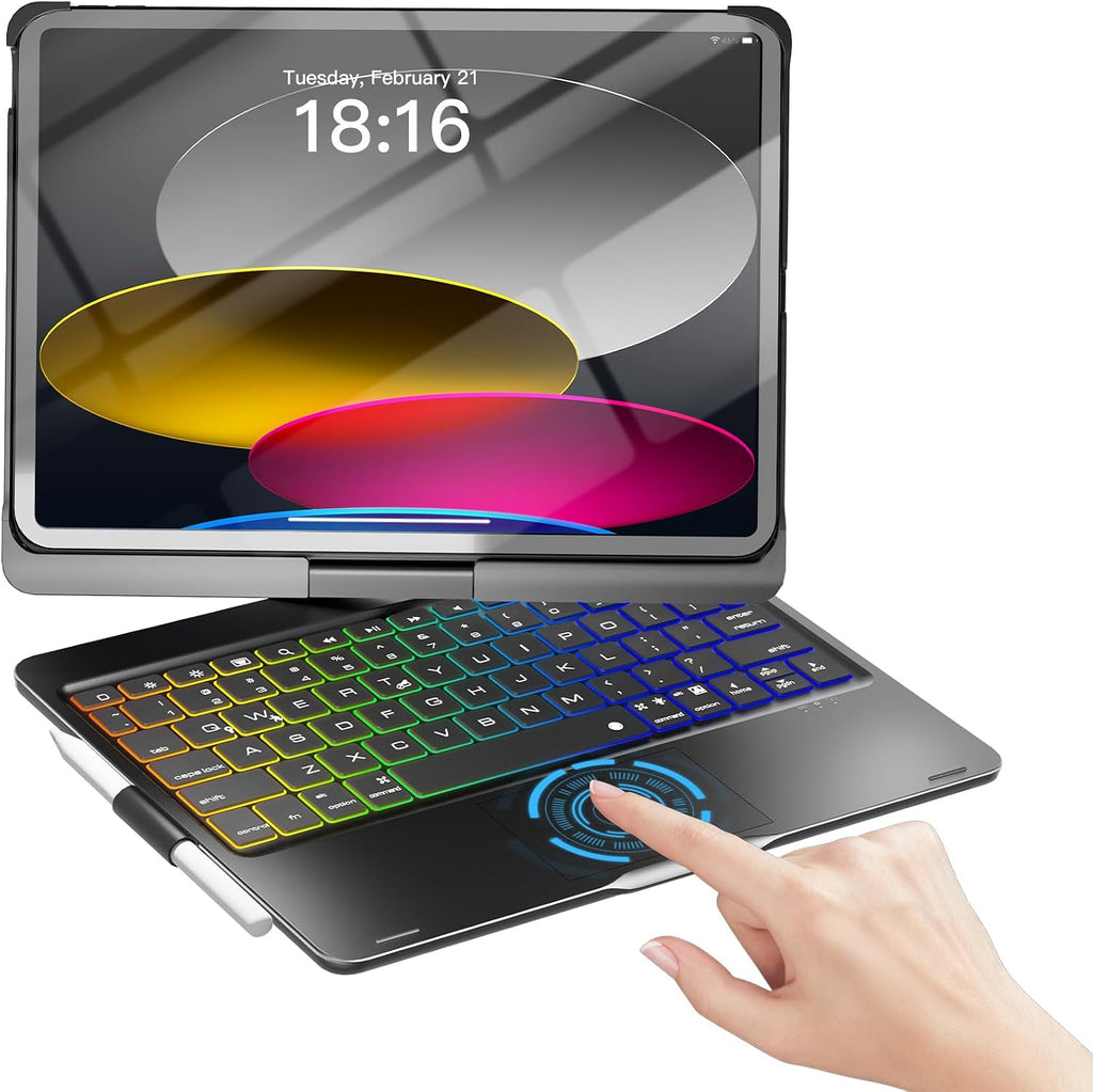 Funda con Teclado NOKBABO para iPad 10/11 (A16) y Air 11" (M4/M3/M2) - Negro Mate