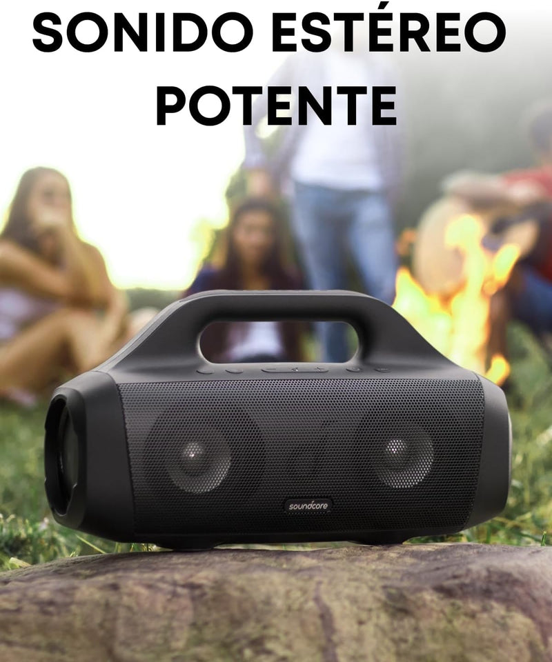 Soundcore Anker Motion Boom Waterproof Bluetooth Speaker with Titanium Drivers, BassUp Technology, IPX7, 24H Playtime, App, Built-in Handle, Outdoor Speaker for Camping, Pool, Beach, Backyard