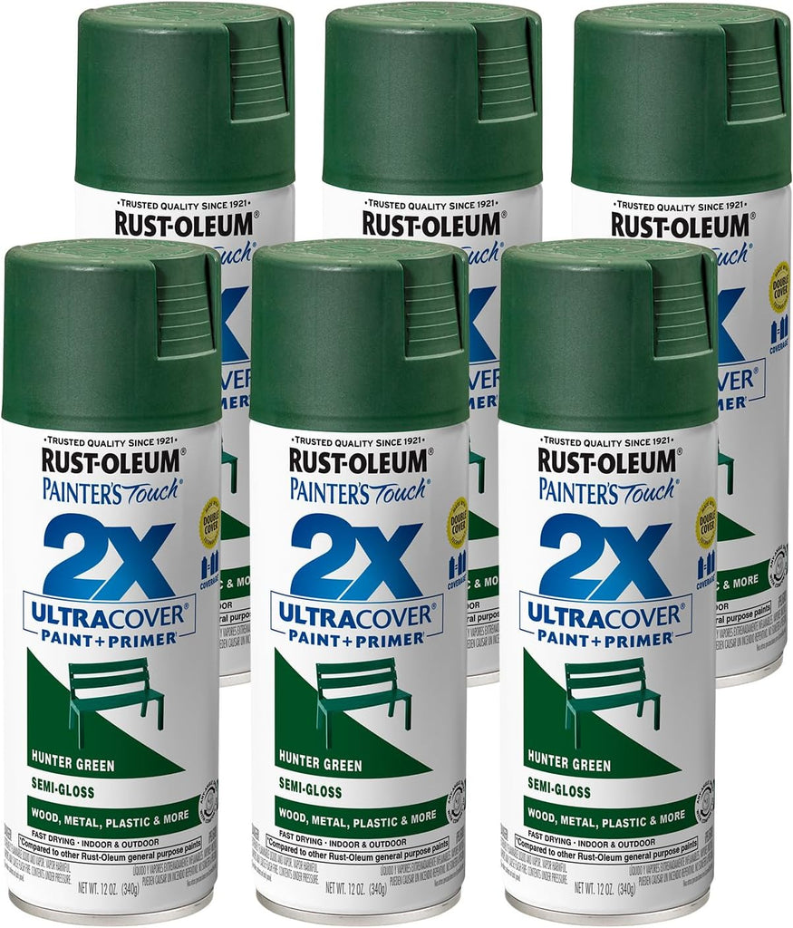 Rust-Oleum Painter's Touch 2X Spray Paint, Semi-Gloss Hunter Green