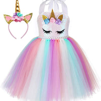 Tutu Dreams Unicorn Dress for Girls Party Dress Up Clothes Gifts Fashion Summer Sundress Dresses Birthday Decorations