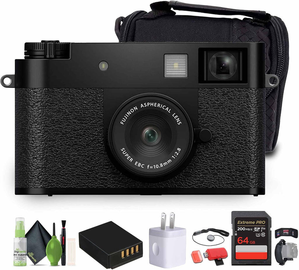 FUJIFILM X Half Compact Point & Shoot Camera (Black) Bundle