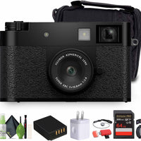 FUJIFILM X Half Compact Point & Shoot Camera (Black) Bundle