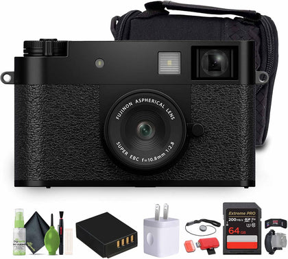FUJIFILM X Half Compact Point & Shoot Camera (Black) Bundle