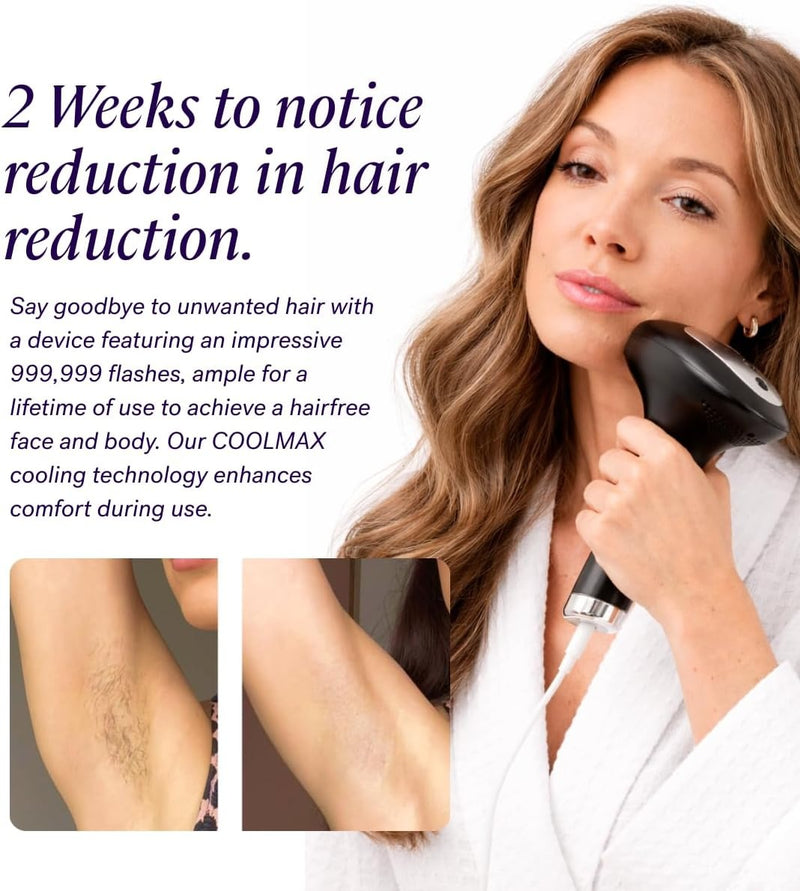 MICHAEL TODD Beauty - Depilación láser IPL Lumos para mujeres y hombres, tecnología Coolmax de 50 °F, 999,999 flashes, 3 en 1 con sensor de piel para depilación casi indolora y permanente