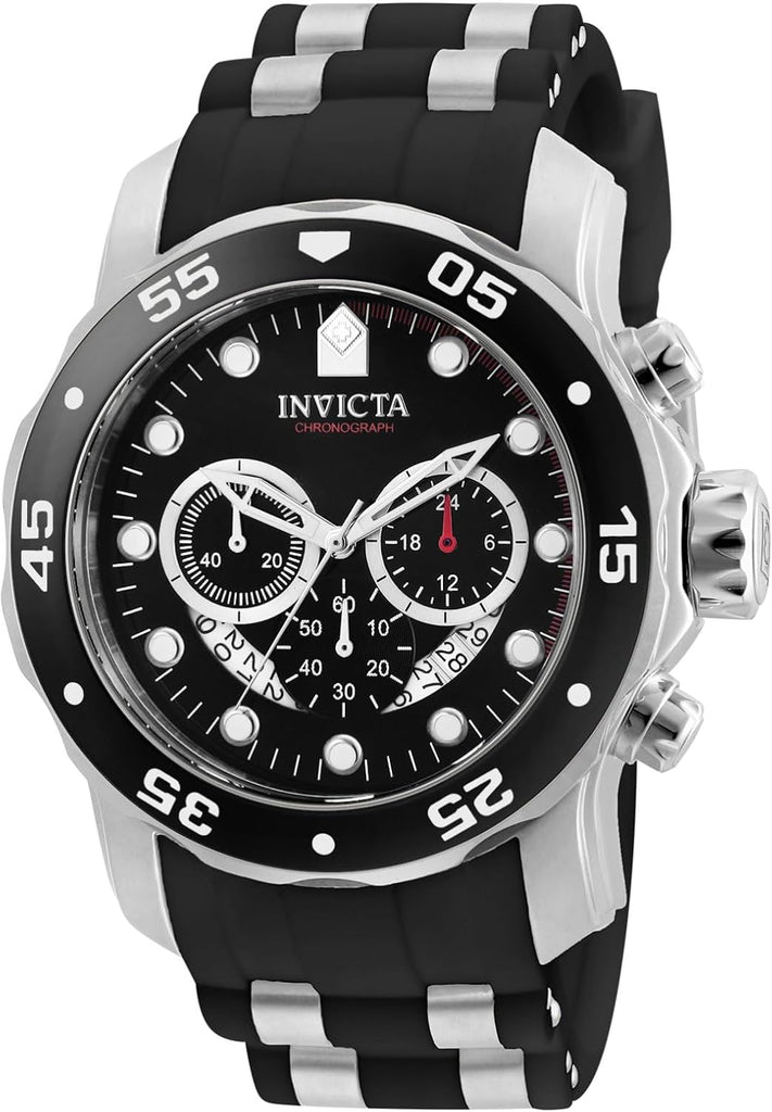 Invicta Men's 6977 Pro Diver Collection Stainless Steel Watch, Blue Dial Black Polyurethane Watch - 48 / Gold with Black Dial