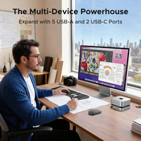 UGREEN Mac mini M4 Dock & Stand with NVMe SSD Enclosure, 3 USB A 10Gbps, USB C Data Port, SD Card Reader for Mac mini M4/ M4 Pro