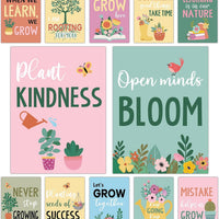 Lonfliness 12Pcs Motivational Poster for Classroom Wildflower Classroom Decor Grow Poster Inspirational Bulletin Board G