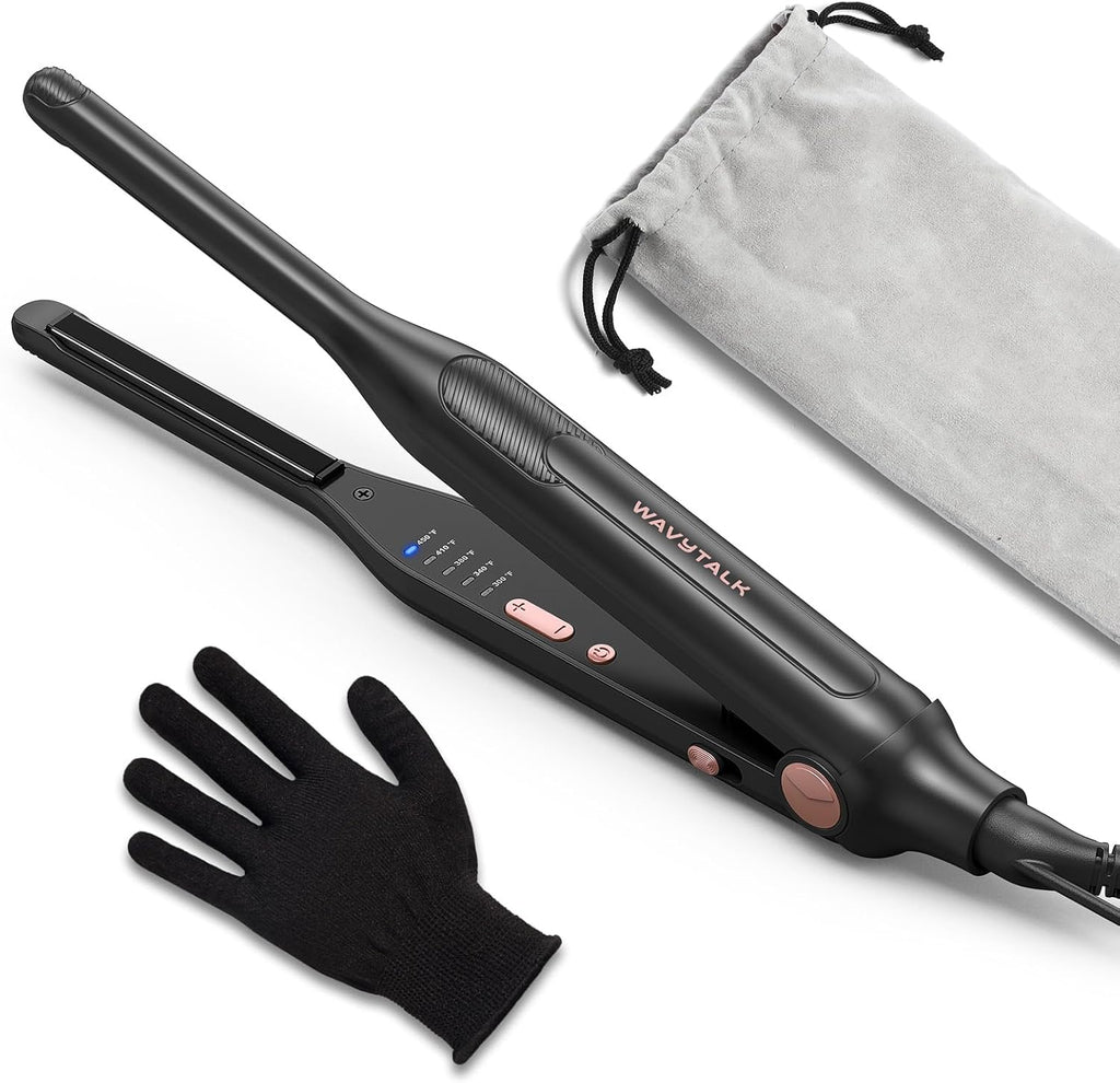 Wavytalk 0.3" Pencil Flat Iron Small Straightener for Short Hair&Pixie Cut