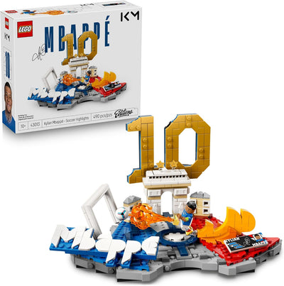LEGO Editions Kylian Mbappé – Soccer Highlights - Building Set for Boys & Girls, Ages 10+ - Collectible Soccer Gift with Plaque - Kids Bedroom or Shelf Decor - 43013