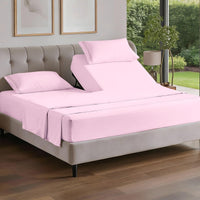 Flex Top Split Head King 4 Piece Sheet Set - Soft & Breathable - Light Pink