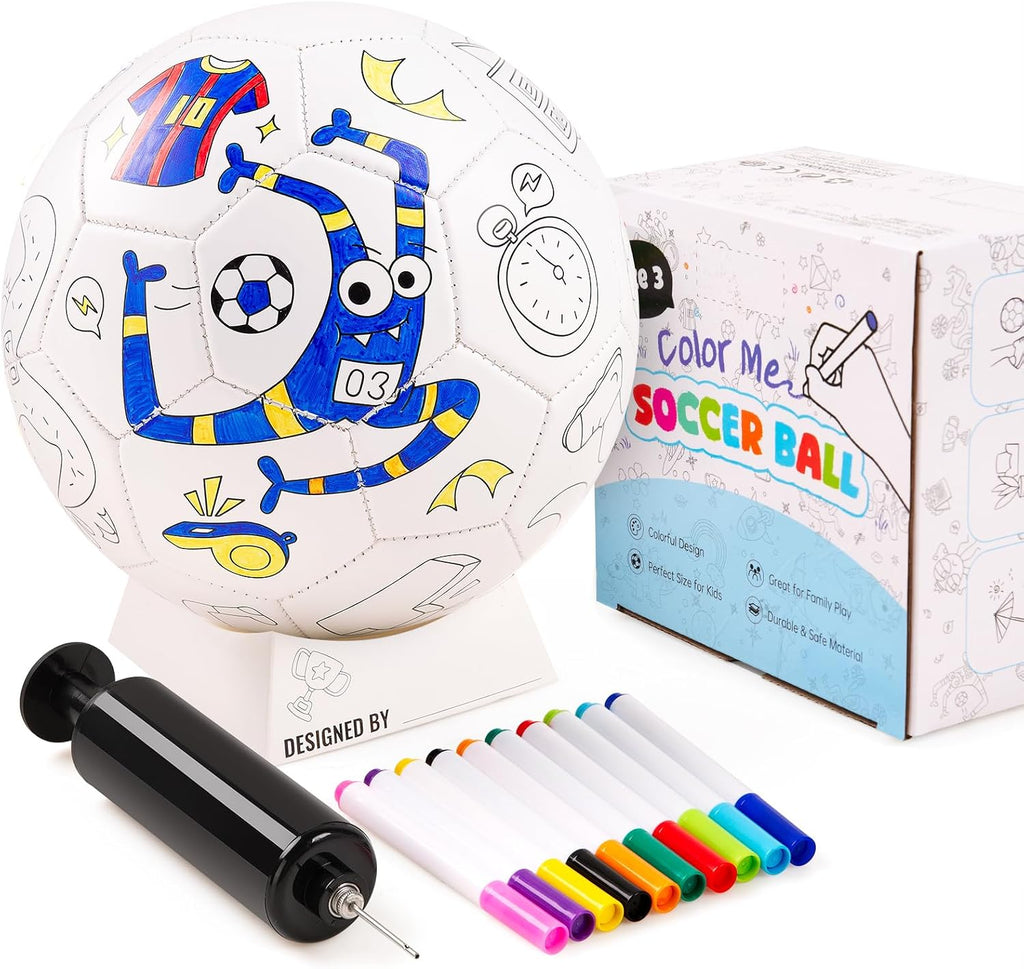 ZOOJOY Color Your Own Soccer Ball, Monster Art Craft Kit, Girls Boys Gifts