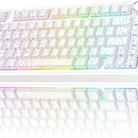 AULA F75 Pro Wireless Mechanical Keyboard with Knob,75% Hot Swappable Custom Gaming Keyboards,RGB Backlit,Pre-lubed Swit
