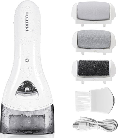 PRITECH Removedores de callos eléctricos recargables, herramientas electrónicas portátiles de pedicura, kit de eliminación de callos eléctrico, cuidado profesional de pies Pedi perfecto para piel seca