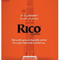 D’Addario Woodwinds, Rico Bb Clarinet Reeds, RCA0120-B50, Strength 2.0, 50-pack