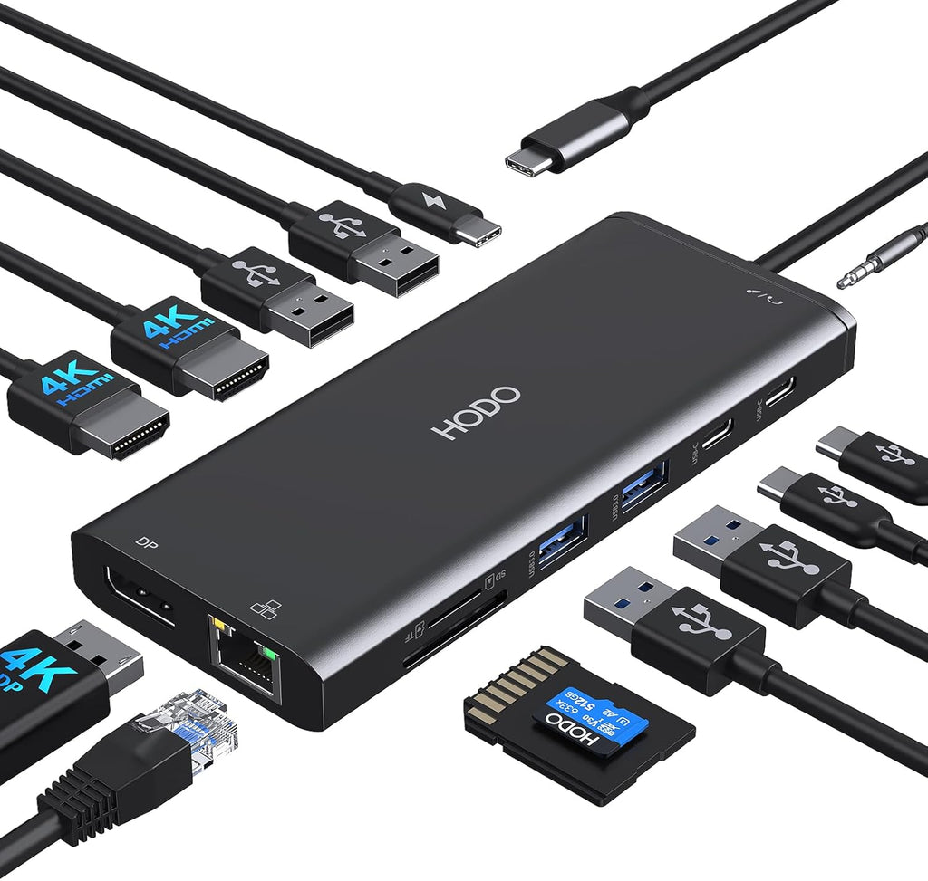 USB C Docking Station Dual Monitor,Laptop Docking Station 3 Monitors for HP