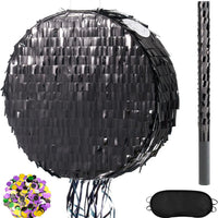 WERNNSAI Black Round Piñata for DIY - Halloween Black Moon Piñata for Kids