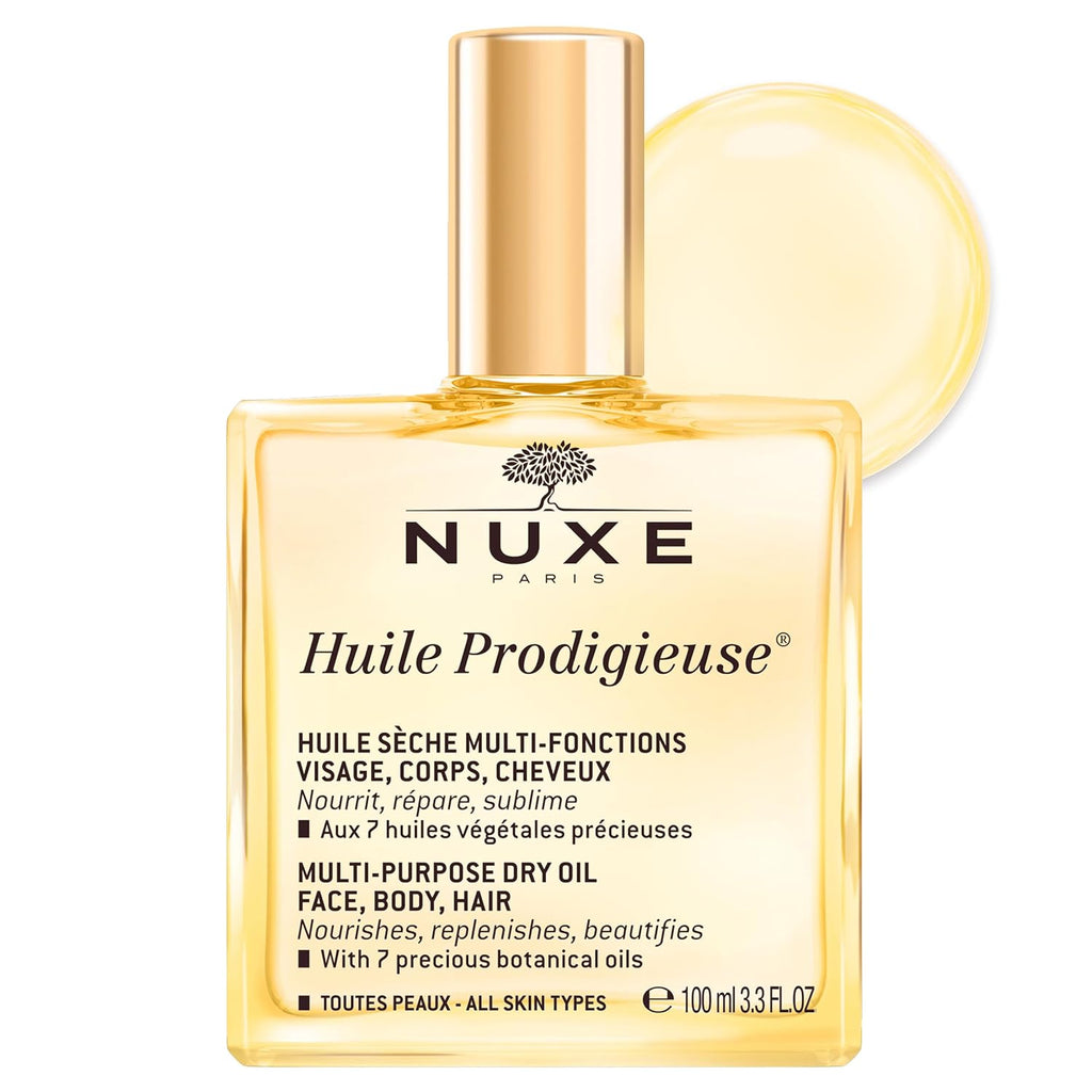 NUXE Huile Prodigieuse Multi-Purpose Body Oil for Skin & Hair, 3.3 Fl Oz