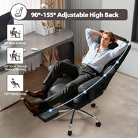 Silla ejecutiva de oficina con calefacción y masaje de 7 puntos, reposapiés
