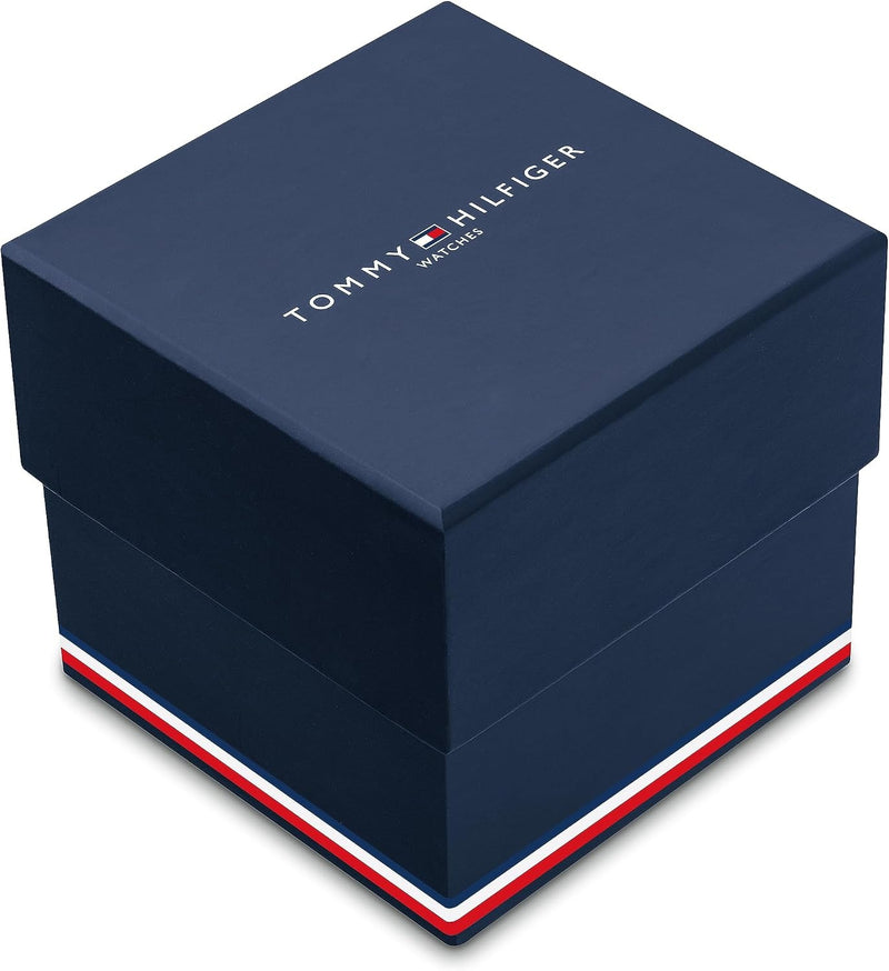 Tommy Hilfiger TH-Regatta Men's Chronograph Quartz Watch – 44mm Stainless Steel Case, Rotating Bezel, Silicone Strap, Nautical- Inspired Sport Style, Gift for Him
