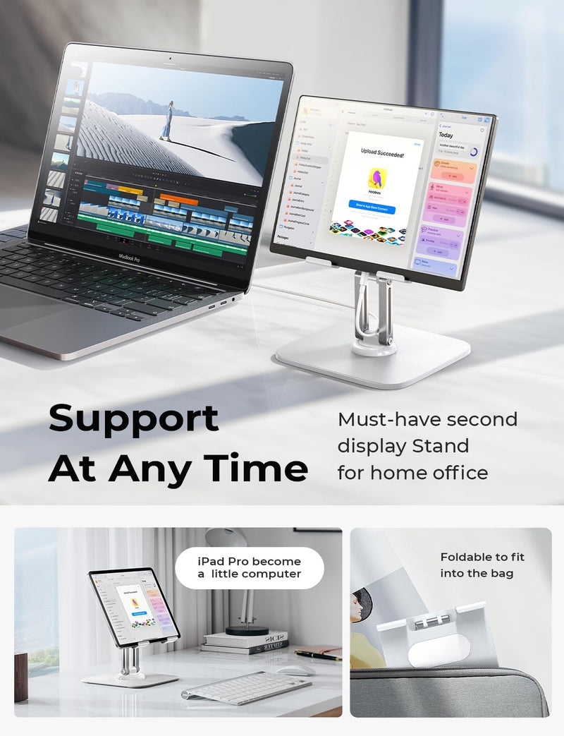 Soporte Ajustable LISEN para iPad y Tablet - Blanco