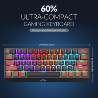 Rii RK806 60% Mechanical Gaming Keyboard 61 Keys