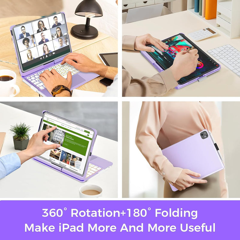 Funda con Teclado NOKBABO para iPad 10/11 (A16) y Air 11" (M4/M3/M2) - Morado Metálico