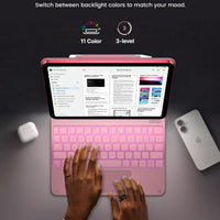 Funda con Teclado typecase Edge para iPad 11" (A16) / 10.ª Gen - Rosa Claro