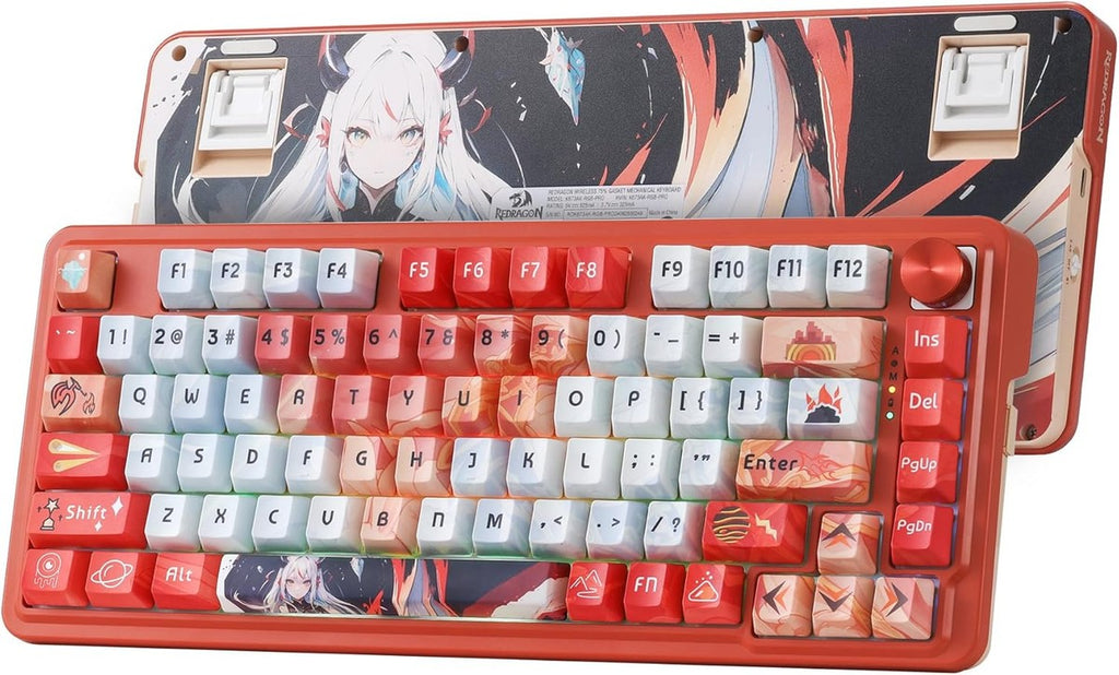 Redragon K673 PRO Wireless 81-Key RGB Gasket Gaming Keyboard, Scroll Knob