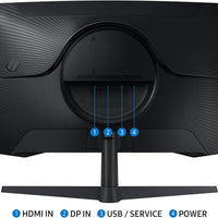 Samsung 32" Odyssey G55C Series QHD 1000R Curved Gaming Monitor, 1ms(MPRT), HDR10, 165Hz, AMD Radeon FreeSync, Eye Care, Glare Free, Sharp Resolution LS32CG550ENXZA