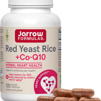 Jarrow Formulas Red Yeast Rice 1200 mg & CoQ10 100 mg Per Serving - 120 Veggie Caps, 60 Servings - Herbal Heart Health Dietary Supplement - Supports Cardiovascular & Cellular Health - Vegan - 60 Servings (Pack of 1)