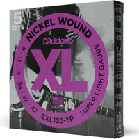 D'Addario XL Nickel EXL120-5P Electric Guitar Strings, 09-42, 5 Sets
