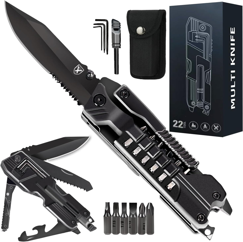 Titorld Multitool Pocket Knife Folding Knife for Men 21 in 1, Fathers Day, Anniversary Birthday Gifts for Men Dad Him Hu