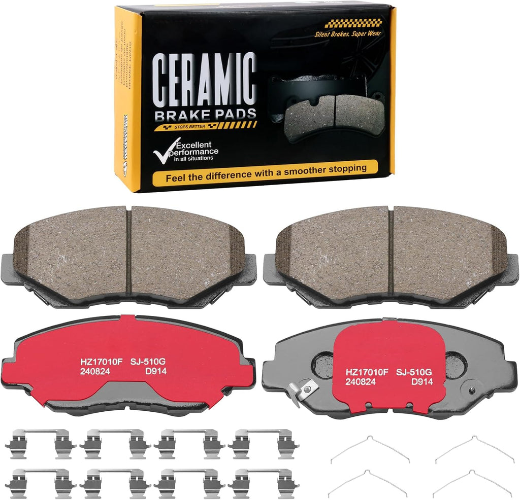 HECHENQICHE D914 Front Ceramic Brake Pads Kit Fit For Acura ILX 2013-2015, For Honda Accord 2003-2017, For CR-V 2002-200