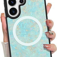 Magnetic for Samsung Galaxy S26 Ultra Case Abalone Shell, Pearl White