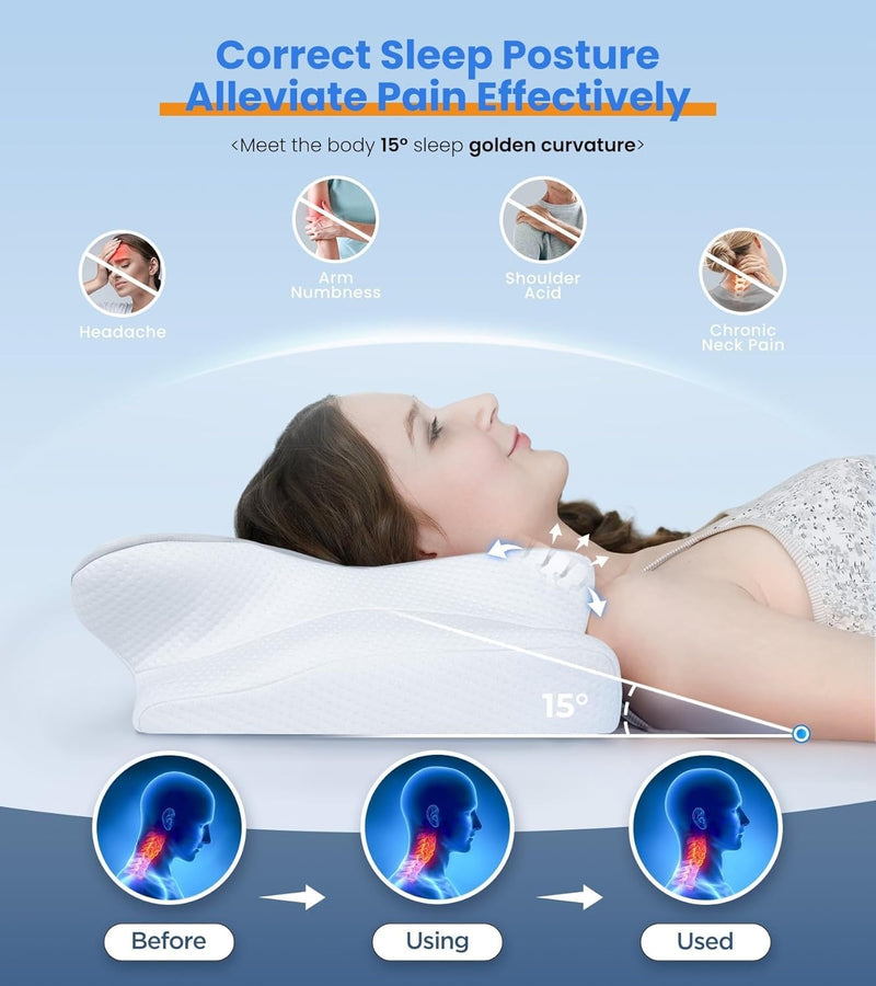 Cozyplayer Ultra Pain Relief Cooling Pillow for Neck Support