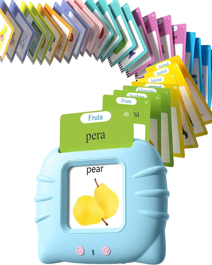 Airbition Bilingual Talking Flash Cards, 510 Words Spanish and English Blue