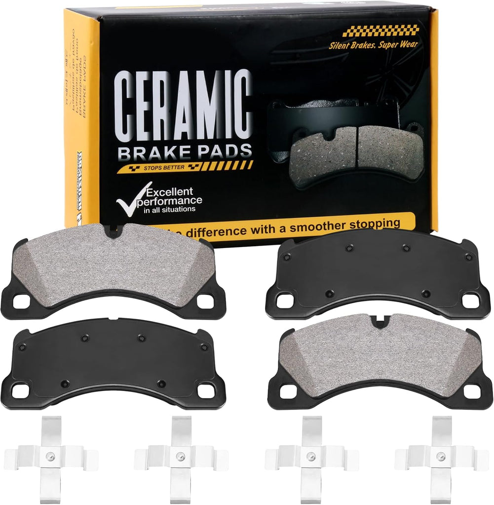 HECHENQICHE D1349 Front Ceramic Brake Pads Kit Fit For Porsche Cayenne 2028-2016, For Porsche Macan 2016-2017, For Porsc