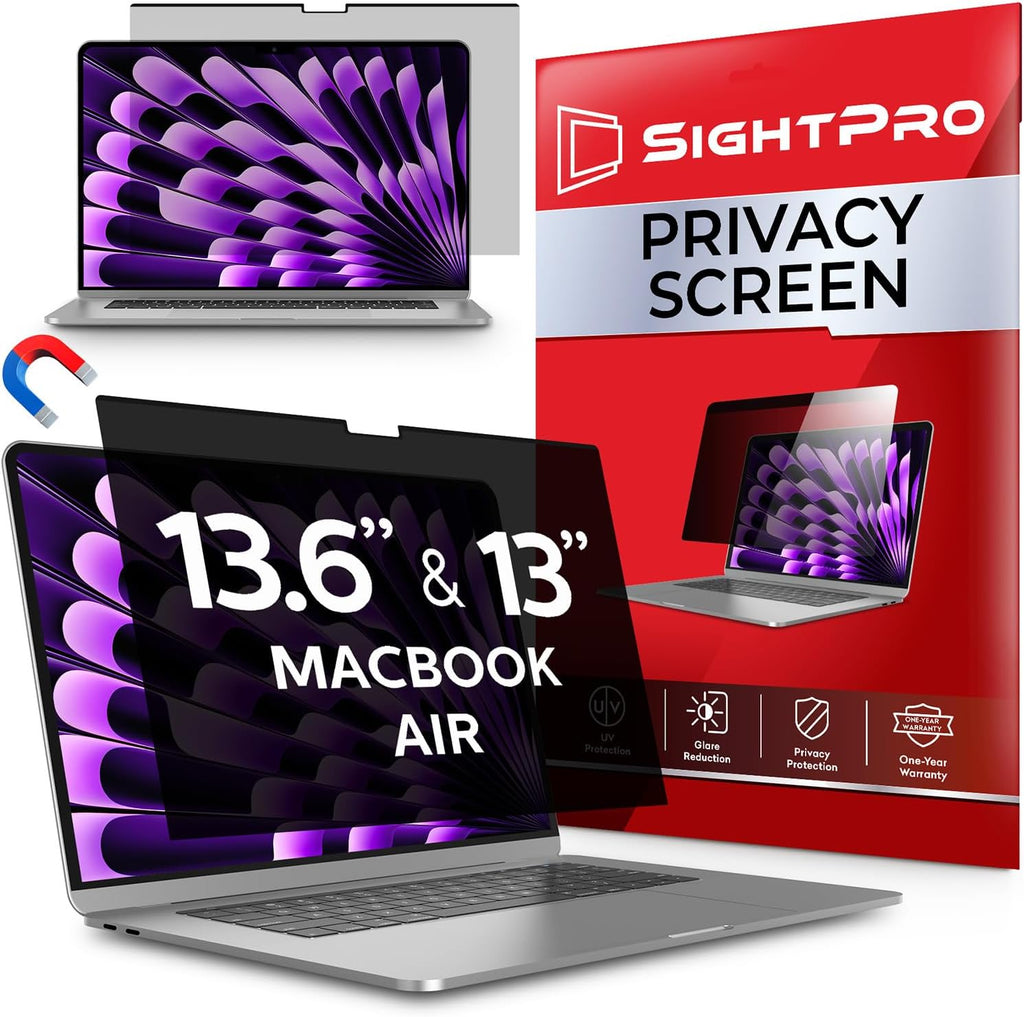 SightPro Magnetic Privacy Screen for MacBook Air 13 & 13.6 Inch (2022-2026, M2-M5) Patented Removable Laptop Privacy Fil