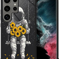 ANLUN STORE Compatible with Samsung Galaxy S24 Ultra Case,Astronauts and Chrysanthemums Galaxy S24 Ultra Case Soft TPU B