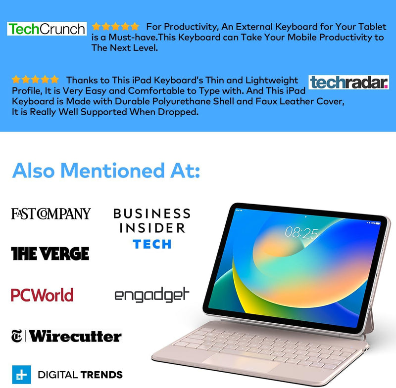 Funda con Teclado runelk para iPad 10.ª / 11.ª Gen (A16) - Oro Rosa