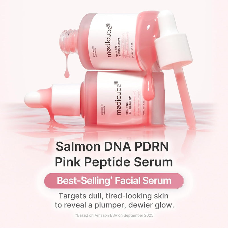 medicube Salmon PDRN Renewal Duo: Salmon DNA PDRN suero de péptido rosa y ADN de salmón PDRN Crema de cápsula de colágeno rosa