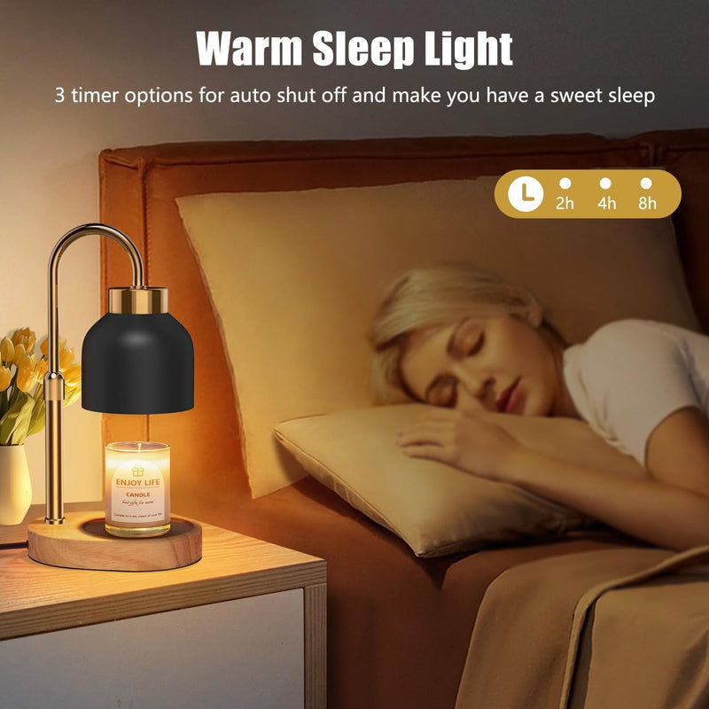 seenlast Candle Warmer Lamp with Dimmer Adjustable Height, 2/4/8H Timer