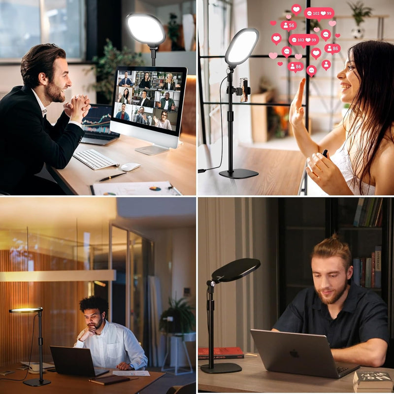 LitONES Zoom Lighting for Computer, Adjustable Desk Ring Light for Video Calls