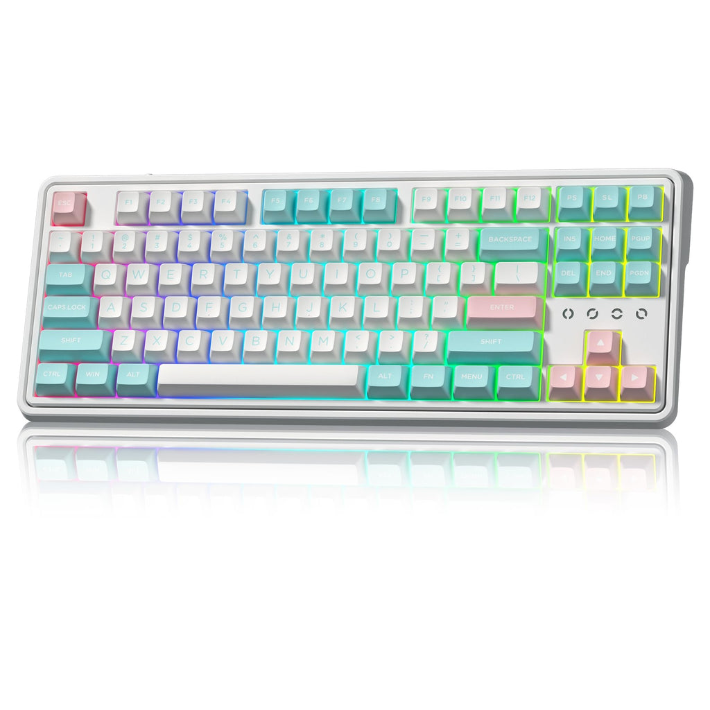 FL ESPORTS 75% Keyboard, Wireless Gaming Keyboard, 3-Modes Creamy Mechanical Keyboard Hot-Swap with Pre-lubed Linear Swi