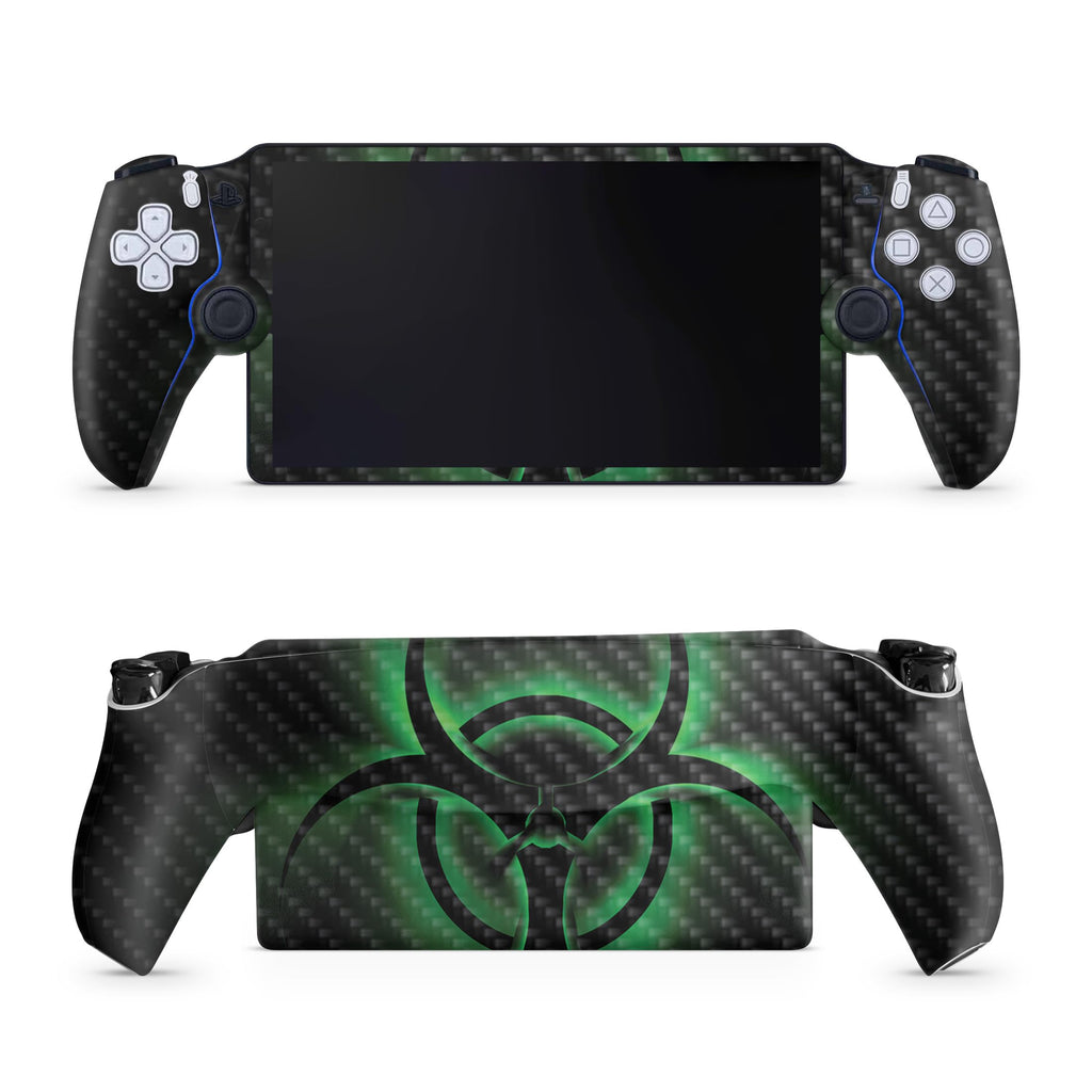 Carbon Fiber Gaming Skin Compatible with PS5 Portal Remote Player - Bio Glare - Premium 3M Vinyl Protective Wrap Decal C