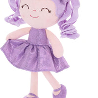 Gloveleya Baby Dolls Soft Snuggly Doll First Baby Girl Gifts Plush Doll with Sparkling Dress Purple 12inches Pearlescent