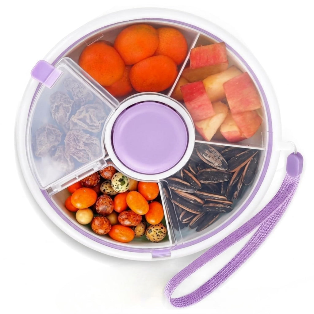 Proudy Portable Snack Spinner Bundle, Food Storage Container, Spinner Box with Rotating Storage, Reusable Kids Snack Con